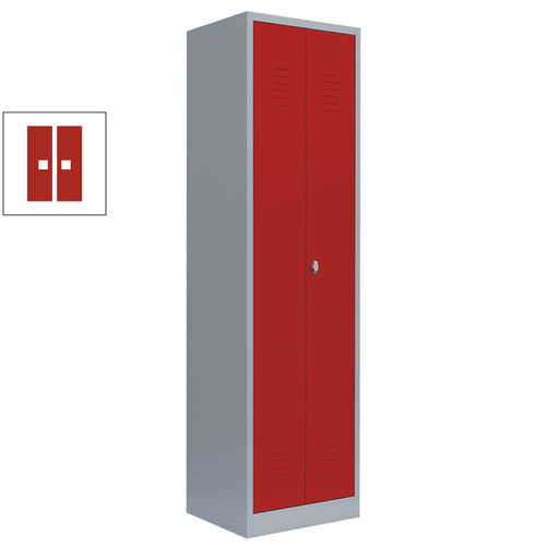 Garderobenschrank, 2 Abteile, ca. 180x50x50cm (HxBxT), Stahl, Frontfarbe wählbar - Bild 10 von 13