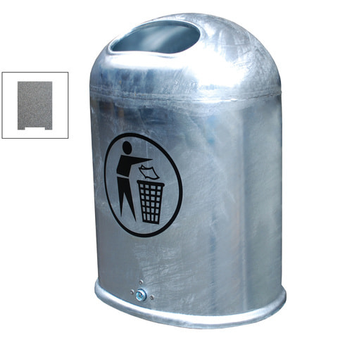 Abfallbehälter / Mülleimer / Abfallsammler / oval / außen / 45l / mit Aufkleber - Bild 10 von 11