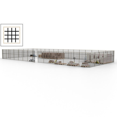 Maschinen Schutzgitter / Hallentrennwand / Sicherheitszaun / Tür / 63 m - Bild 141 von 173