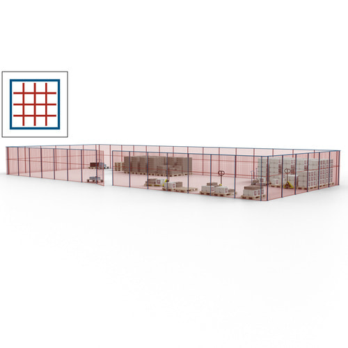 Maschinen Schutzgitter / Hallentrennwand / Sicherheitszaun / Tür / 63 m - Bild 18 von 173
