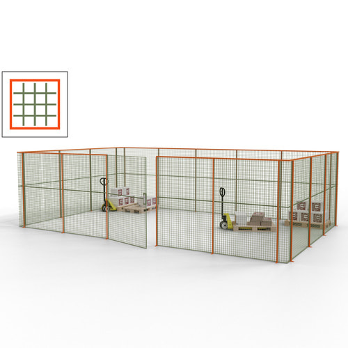 Maschinen Schutzgitter / Hallentrennwand / Sicherheitszaun / Tür / 22 m - Bild 129 von 173