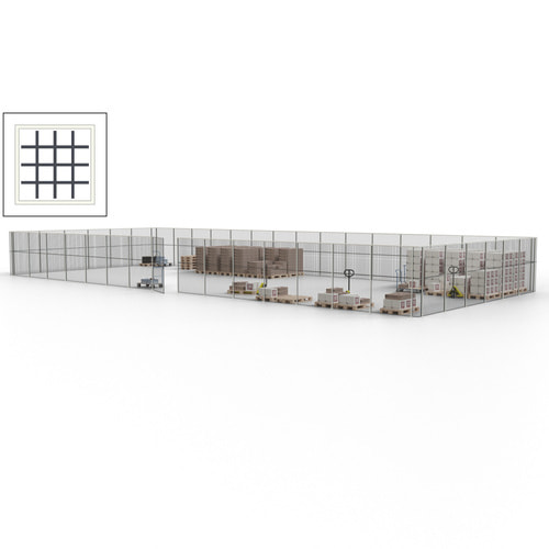 Maschinen Schutzgitter / Hallentrennwand / Sicherheitszaun / Tür / 63 m - Bild 39 von 173