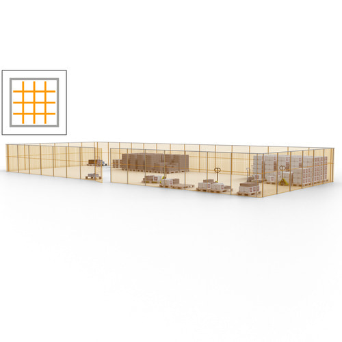 Maschinen Schutzgitter / Hallentrennwand / Sicherheitszaun / Tür / 63 m - Bild 82 von 173