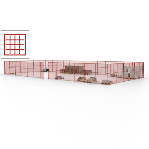 Maschinen Schutzgitter / Hallentrennwand / Sicherheitszaun / Tür / 57 m - Bild 19 von 173