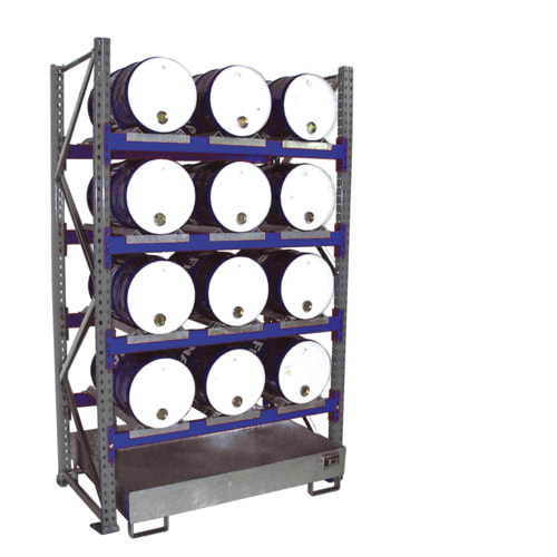 Fassregal mit Auffangwanne / für 12 x 60 Liter Fässer / 4 Etagen - Bild 3 von 4