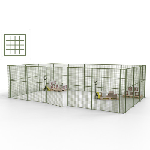 Maschinen Schutzgitter / Hallentrennwand / Sicherheitszaun / Tür / 22 m - Bild 131 von 173