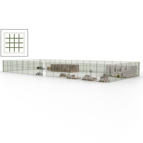 Maschinen Schutzgitter / Hallentrennwand / Sicherheitszaun / Tür / 63 m - Bild 130 von 173