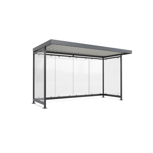 Raucherunterstand, Fahrgastunterstand, 2.510 x 4.195 x 2.165 mm, 6 Wände - Bild 174 von 192
