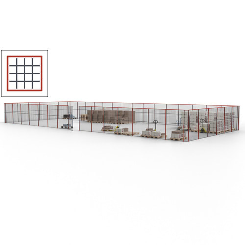 Maschinen Schutzgitter / Hallentrennwand / Sicherheitszaun / Tür / 63 m - Bild 32 von 173