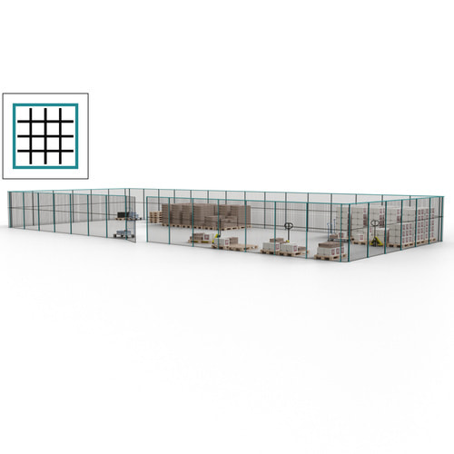 Maschinen Schutzgitter / Hallentrennwand / Sicherheitszaun / Tür / 63 m - Bild 146 von 173