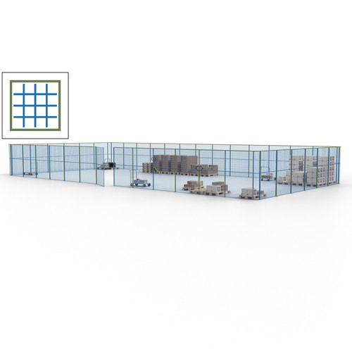 Maschinen Schutzgitter / Hallentrennwand / Sicherheitszaun / Tür / 57 m - Bild 53 von 173