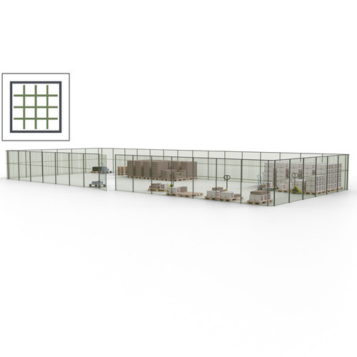 Maschinen Schutzgitter / Hallentrennwand / Sicherheitszaun / Tür / 63 m - Bild 124 von 173