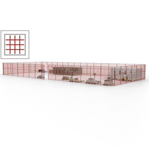 Maschinen Schutzgitter / Hallentrennwand / Sicherheitszaun / Tür / 63 m - Bild 30 von 173