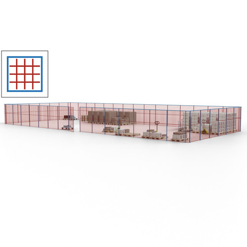 Maschinen Schutzgitter / Hallentrennwand / Sicherheitszaun / Tür / 63 m - Bild 21 von 173