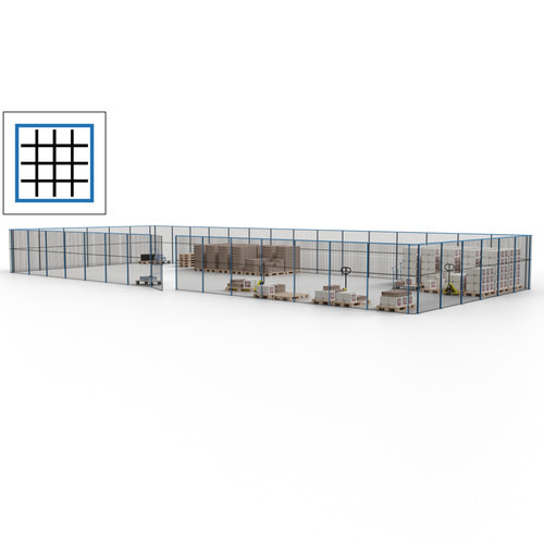 Maschinen Schutzgitter / Hallentrennwand / Sicherheitszaun / Tür / 63 m - Bild 138 von 173