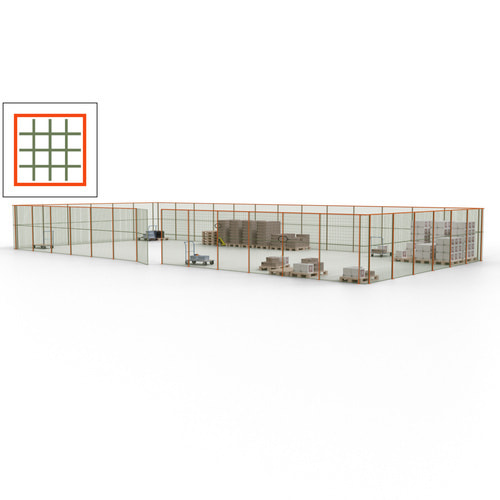 Maschinen Schutzgitter / Hallentrennwand / Sicherheitszaun / Tür / 57 m - Bild 129 von 173