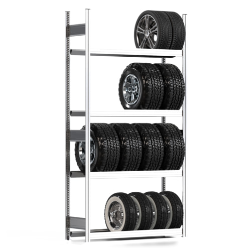 Reifenregal, Räderregal, 250 kg, 2.500x1.285x400mm, 4 Ebenen, REGALWERK - Bild 4 von 4
