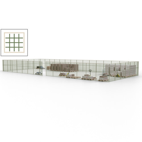 Maschinen Schutzgitter / Hallentrennwand / Sicherheitszaun / Tür / 63 m - Bild 128 von 173