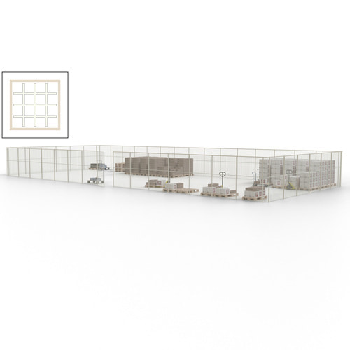 Maschinen Schutzgitter / Hallentrennwand / Sicherheitszaun / Tür / 63 m - Bild 115 von 173