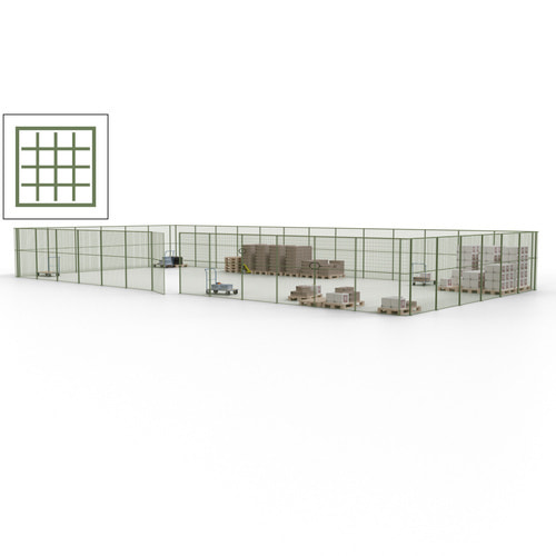Maschinen Schutzgitter / Hallentrennwand / Sicherheitszaun / Tür / 57 m - Bild 131 von 173