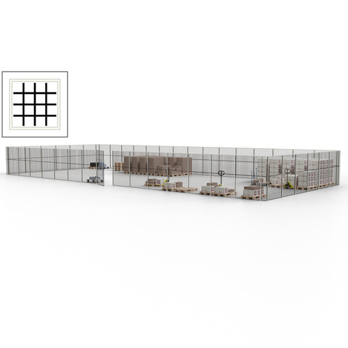 Maschinen Schutzgitter / Hallentrennwand / Sicherheitszaun / Tür / 63 m - Bild 143 von 173