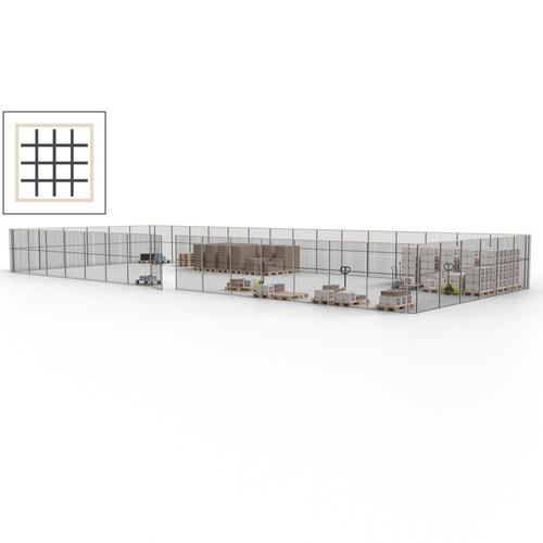 Maschinen Schutzgitter / Hallentrennwand / Sicherheitszaun / Tür / 63 m - Bild 37 von 173
