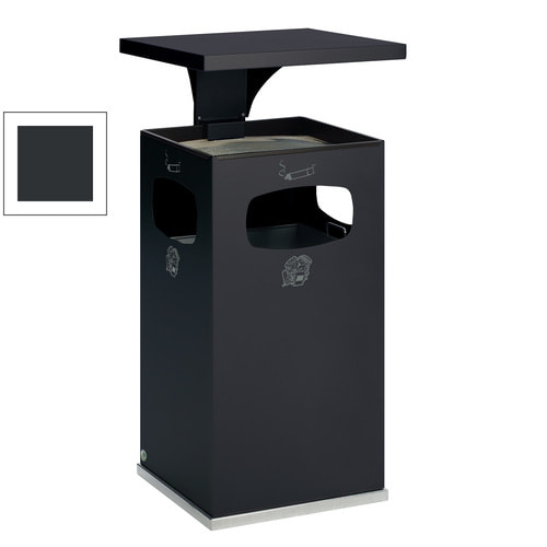 Standascher, Standaschenbecher, mit Dach und Mülleimer 72l, Stehascher, Ascher - Bild 14 von 17