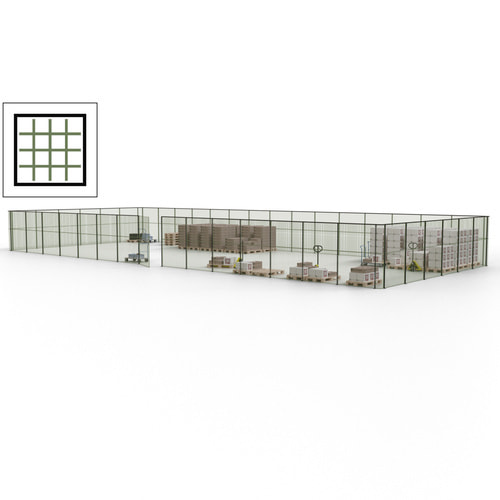 Maschinen Schutzgitter / Hallentrennwand / Sicherheitszaun / Tür / 63 m - Bild 132 von 173