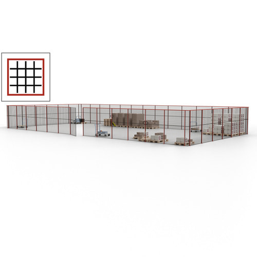 Maschinen Schutzgitter / Hallentrennwand / Sicherheitszaun / Tür / 57 m - Bild 136 von 173