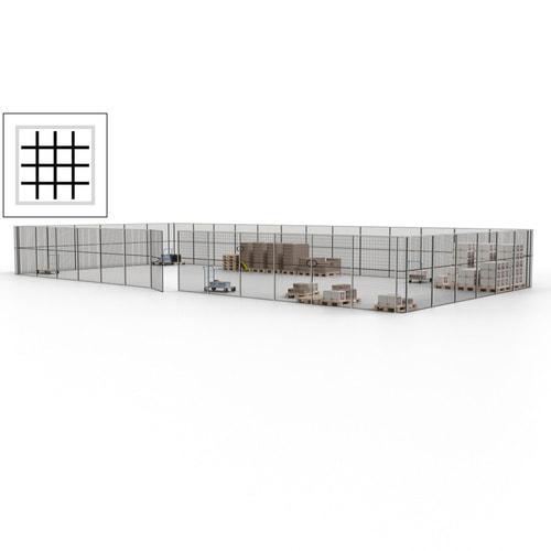 Maschinen Schutzgitter / Hallentrennwand / Sicherheitszaun / Tür / 57 m - Bild 139 von 173