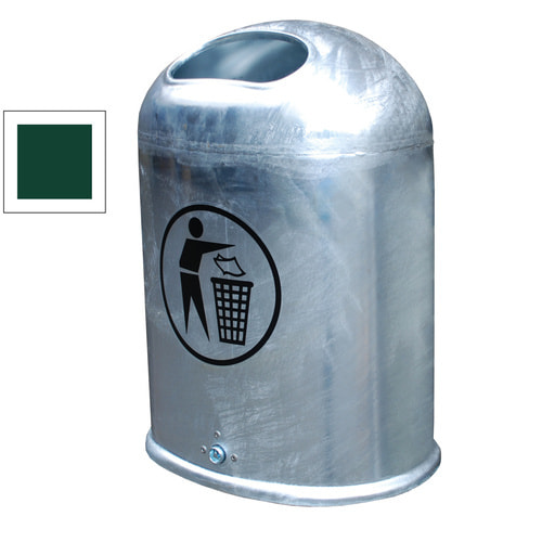 Abfallbehälter / Mülleimer / Abfallsammler / oval / außen / 45l / mit Aufkleber - Bild 9 von 11