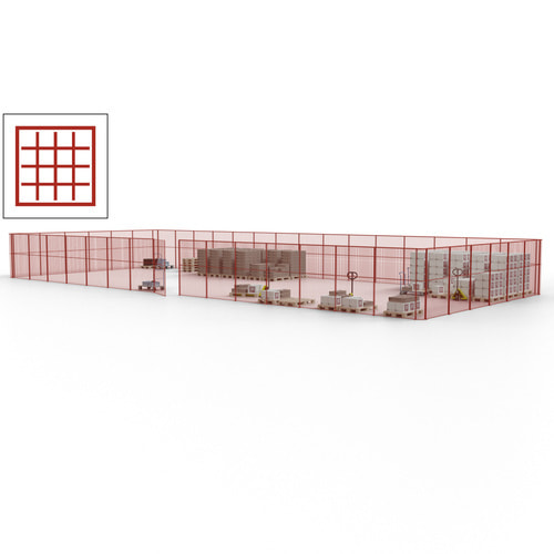 Maschinen Schutzgitter / Hallentrennwand / Sicherheitszaun / Tür / 63 m - Bild 19 von 173