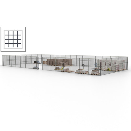 Maschinen Schutzgitter / Hallentrennwand / Sicherheitszaun / Tür / 63 m - Bild 35 von 173