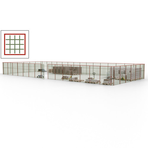 Maschinen Schutzgitter / Hallentrennwand / Sicherheitszaun / Tür / 63 m - Bild 123 von 173