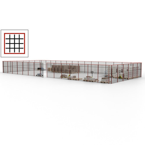 Maschinen Schutzgitter / Hallentrennwand / Sicherheitszaun / Tür / 63 m - Bild 136 von 173
