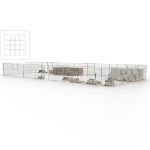Maschinen Schutzgitter / Hallentrennwand / Sicherheitszaun / Tür / 63 m - Bild 65 von 173