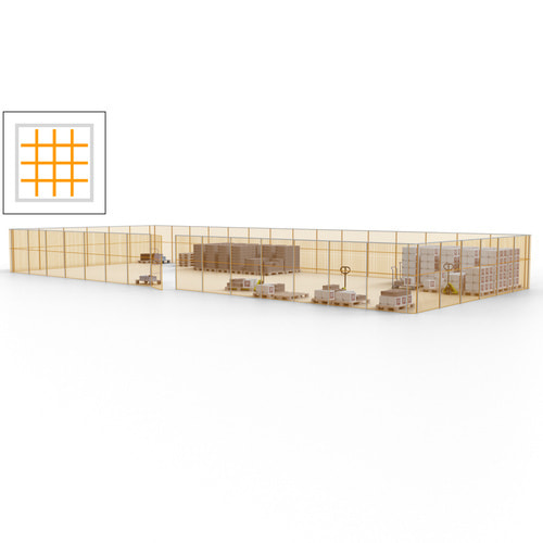 Maschinen Schutzgitter / Hallentrennwand / Sicherheitszaun / Tür / 63 m - Bild 74 von 173