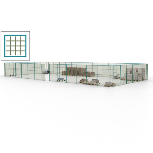 Maschinen Schutzgitter / Hallentrennwand / Sicherheitszaun / Tür / 57 m - Bild 133 von 173