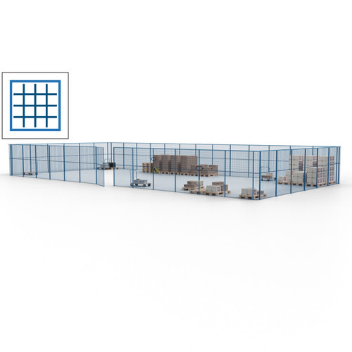 Maschinen Schutzgitter / Hallentrennwand / Sicherheitszaun / Tür / 57 m - Bild 8 von 173