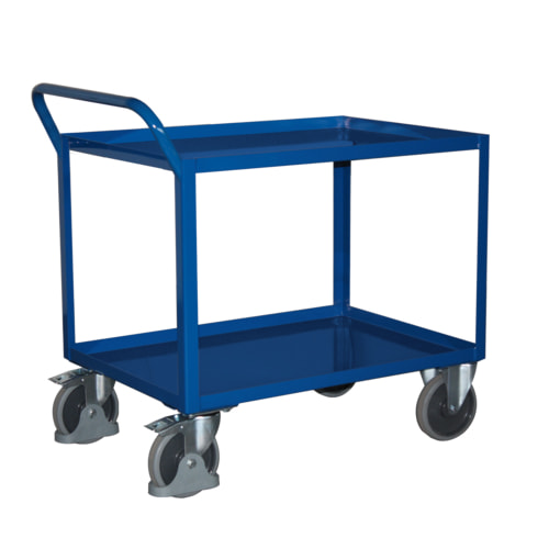Tischwagen mit Stahlwanne / 2 Etagen / Traglast 400 kg / Griff senkrecht - Bild 2 von 3