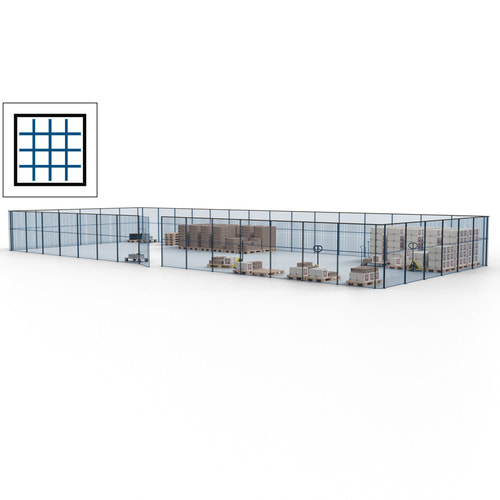 Maschinen Schutzgitter / Hallentrennwand / Sicherheitszaun / Tür / 63 m - Bild 15 von 173