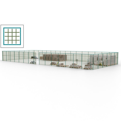 Maschinen Schutzgitter / Hallentrennwand / Sicherheitszaun / Tür / 63 m - Bild 133 von 173