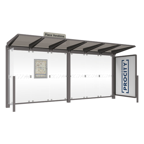 Wartehalle, Aushangkasten, Stationsschild, Schaukasten, 2.4 x 5.0 x 1.5m (HxBxT) - Bild 19 von 20