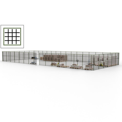 Maschinen Schutzgitter / Hallentrennwand / Sicherheitszaun / Tür / 63 m - Bild 144 von 173