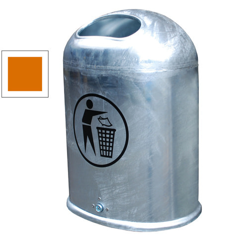Abfallbehälter / Mülleimer / Abfallsammler / oval / außen / 45l / mit Aufkleber - Bild 7 von 11