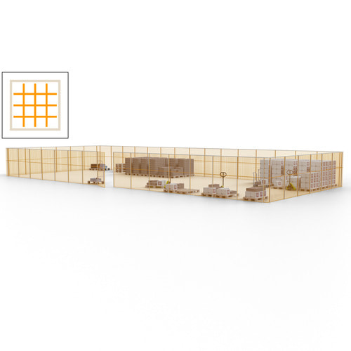 Maschinen Schutzgitter / Hallentrennwand / Sicherheitszaun / Tür / 63 m - Bild 76 von 173