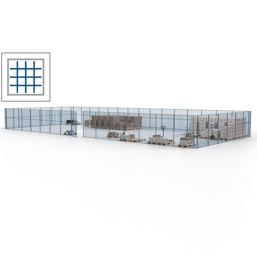 Maschinen Schutzgitter / Hallentrennwand / Sicherheitszaun / Tür / 63 m - Bild 17 von 173